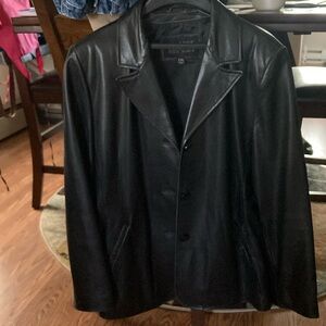 Wilson leather Pelle Studio jacket, black, button front, XXL